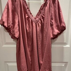 Torrid Dusty Rose V-Neck Blouse